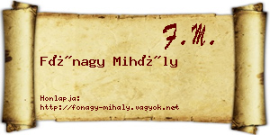 Fónagy Mihály névjegykártya