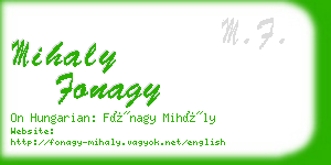 mihaly fonagy business card