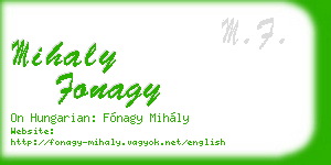 mihaly fonagy business card
